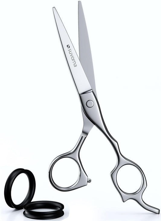 Suvorna Shears for Hair Cutting - Barber Scissors for Hair Cutting - Extremely Sharp Hair Cutting Scissors to Cut Hair - Made with 6.5" Stainless Steel with Key - Hair Shears for Women, Men and Adults