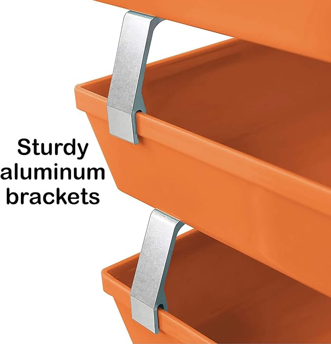 Acrimet Facility 4 Tier Letter Tray, Side Load, Letter Size/A4, Desktop File Organizer, Plastic (Orange Citrus)