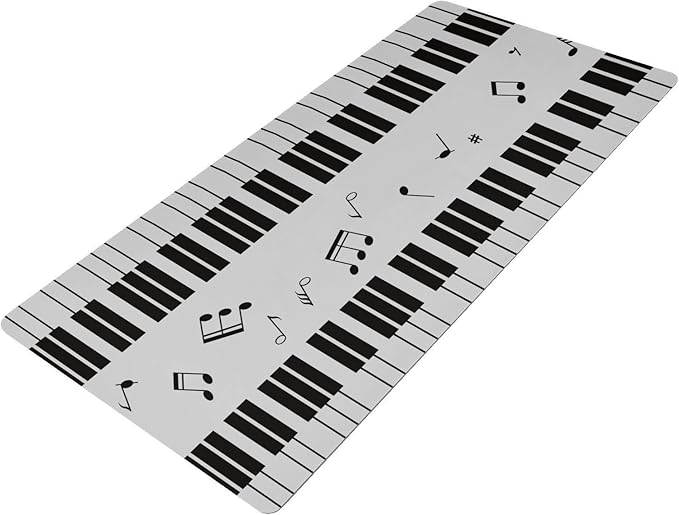 Mouse Pad Desk Mat Leather Desk Pad Large Gaming Desk Cover Protector Mat for Keyboard Computer Laptop Office Waterproof 47.2 x 23.6 Inch Piano with Music Notes
