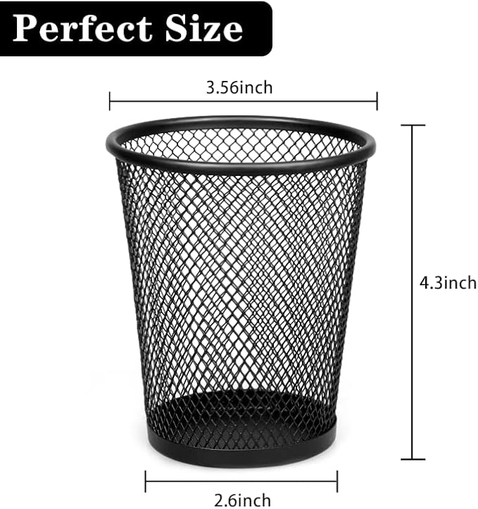 Gwybkq Pen Holder for Desk Mesh Pen Cups Metal Pencil Holder 12 Packs Desk Organizers and Storage