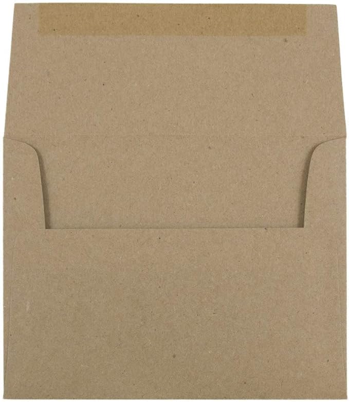 JAM PAPER A2 Premium Invitation Envelopes - 4 3/8 x 5 3/4 - Brown Kraft Paper Bag - 100/Pack