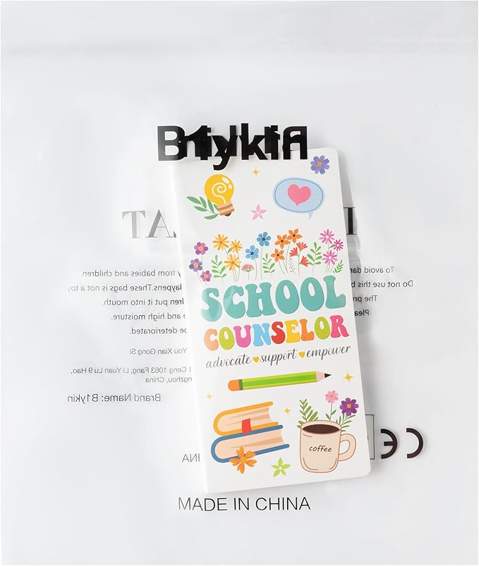 B1ykin Sticky Notes Set, School Counselor Theme Wildflowers Self-Stick Notes Pad Teacher Appreciation Gifts, Self-Adhesive Writing Memo Pages Sticky to Do Notepad for Class Office (School Counselor)