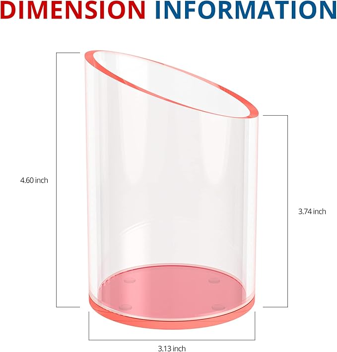 Pen Holder for Desk Organizer, Acrylic Makeup Brush Organizer Sanitizer Holder Pen and Pencil Holder for Office, Home, School, Neon Pink