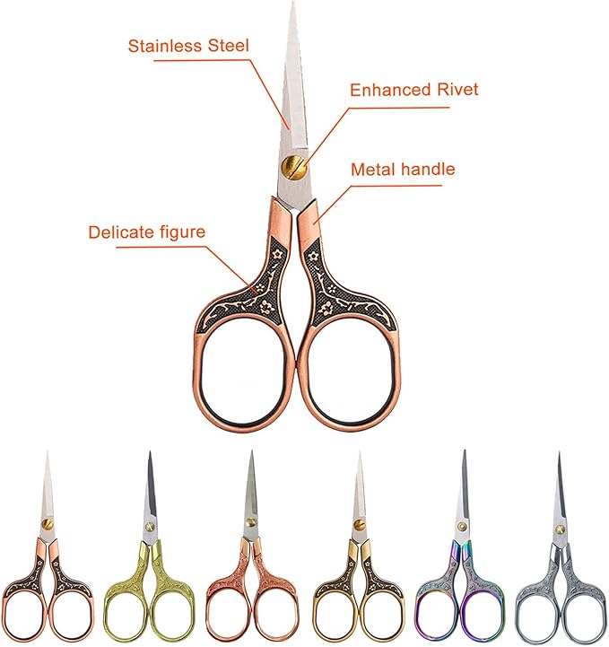 Mini Scissors Stainless Blade Metal Handle 2 Pack Office School Classroom Student Teacher Crafting Fabric Sewing Gift Wrapping All Purpose