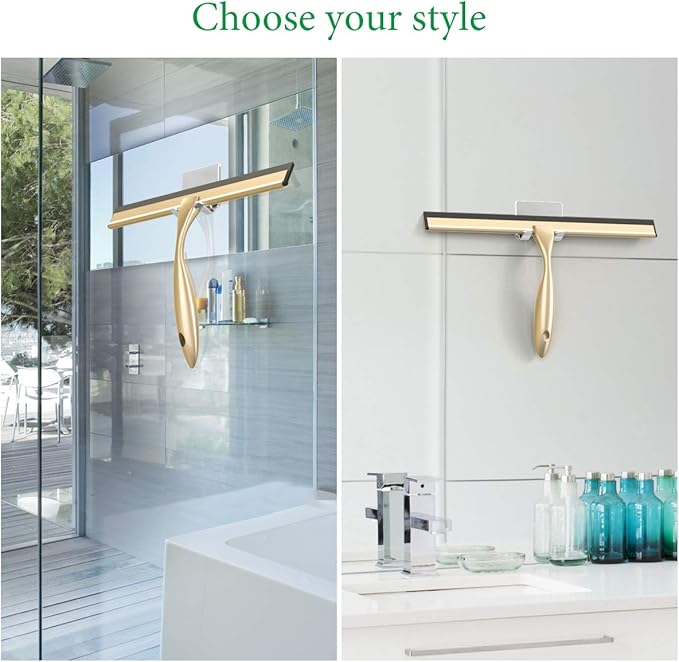 LPOLER Stainless Steel Squeegee for Shower Doors, All-Purpose Shower Squeegee for Bathroom, Window and Car Glass, 14 Inches