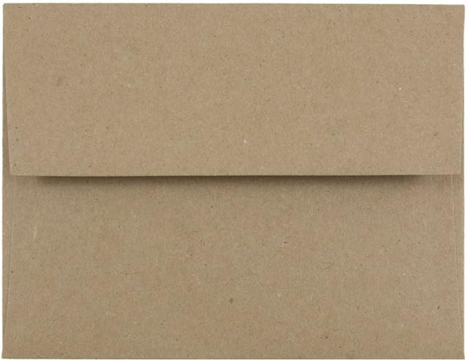 JAM PAPER A2 Premium Invitation Envelopes - 4 3/8 x 5 3/4 - Brown Kraft Paper Bag - 100/Pack