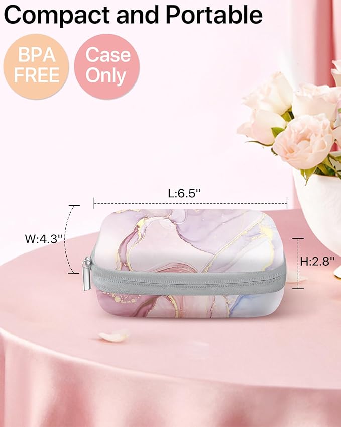Label Maker Case for Label Maker Machine, EVA Travel Case with Designed Pattern, Compatible with D30, P21, E10, D110 Label Maker (Box Only), Pink Glow