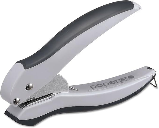 Bostitch Office EZ Squeeze One-Hole Punch, 10 Sheet Capacity, Lightweight, Gray/Blue (2402)