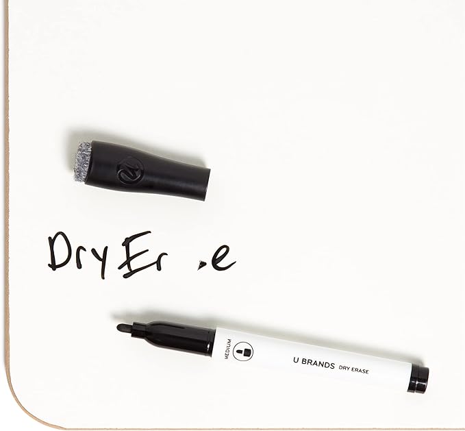 U Brands Dry Erase Lap Board, Double Sided, 9" x 12" Inches, Dry Erase Marker Included, Small White Board, 1 Count