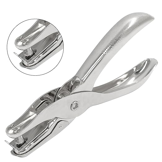 3Pcs 1/4”/ 6mm Small Mini Metal Hole Punchers Tiny Circle Shaped Hole Handheld Paper Punch Punchers for Greeting Cards, Paper, Invitations, 8 Sheet Punch Capacity