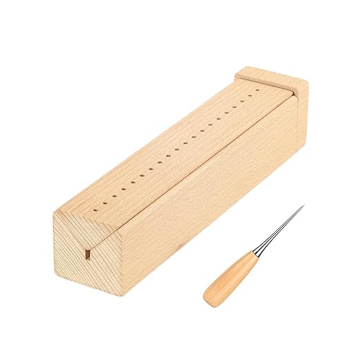 Beech Wood Book Binding Cradle with an Awl,Used for Book Binding Hole Punching,Sturdy and Durable, Easy to Store,Bookbinding Supplies, Bookbinding Punch Tool
