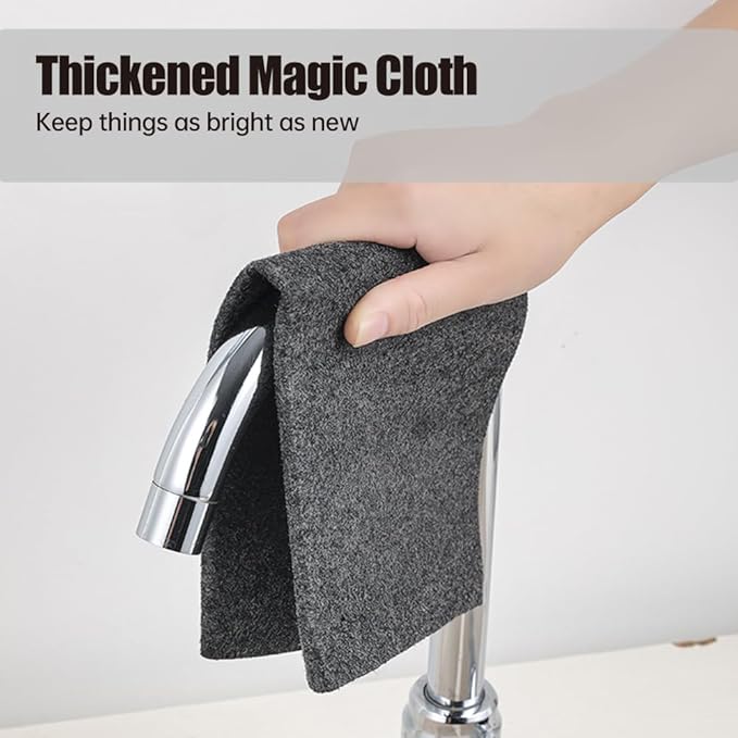 Thickened Magic Cleaning Cloth, 2026 Upgrade Reuseable Streak Free Microfiber Cloth Magic Fiber Microfiber Cleaning Cloth, Multipurpose Miracle Rags for Kitchen, Window, Glass, Cars (10Pcs, 12x12 in)