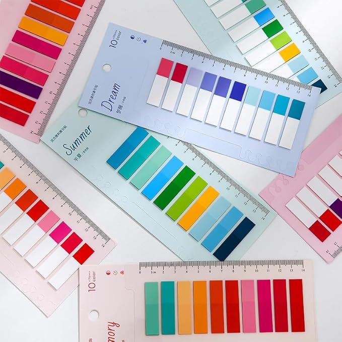 1600Pcs Sticky Tabs Book Tabs for Annotating Books,Transparent Sticky Notes, Multi-Colored Book Marks for Reading,Writable and Repositionable Page Marks Annotation Tabs (1600)