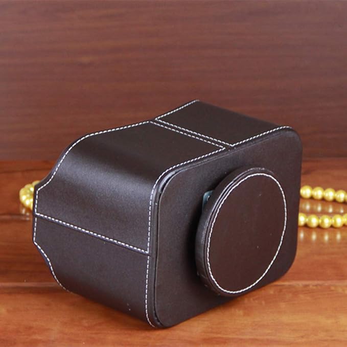 PU Leather Remote Control Holder 360 Degree Spinning Desk Organizer Storage Box for Remote Caddy,TV Guide, Mail, Electronics, Pen,Stationery and Media Storage (Brown)