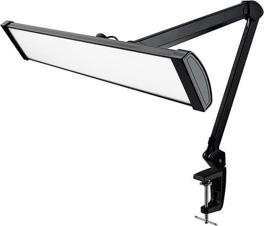 Ultra Bright 2300 Lumens Powerful Professional Eye Care LED Desk Lamp - Brightness Adjustable, Modern Task Light for Home, Beauty, Crafting, Office, Workbench (Daylight, Dimming, Black)