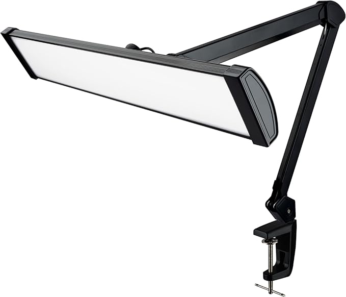 2300 Lumens Ultra Bright LED Desk Lamp – Professional Eye Care Task Light 5 Level Adjustable Brightness & Color Temperature, for Home Office, Architecture, Beauty (CCT, Dimming, Black)