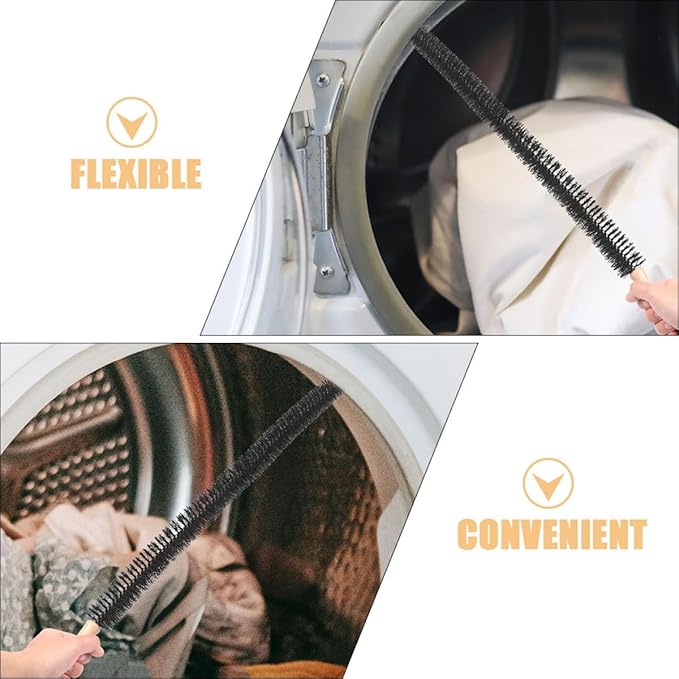 FOMIYES Washing Machine Cleaning Brush and Flexible Dryer Vent Pipe Cleaner Brush Set Long Handle Multi-Purpose Small for Drains and Dryer Vents 2 Pieces