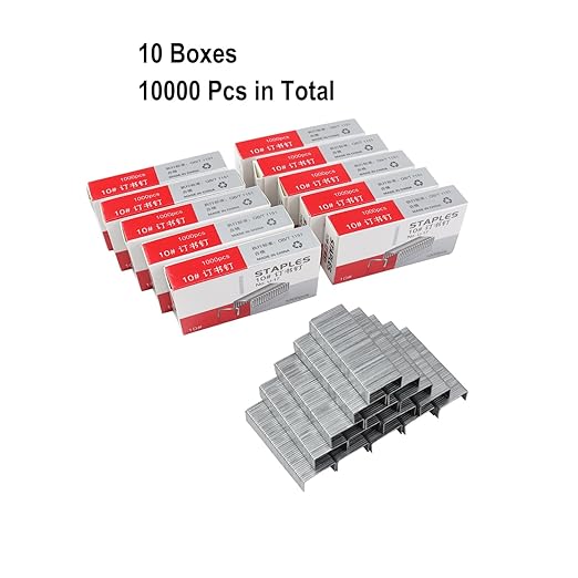 10000pcs No.10 Staples, 10# Metal Staples for Small Desktop Stapler