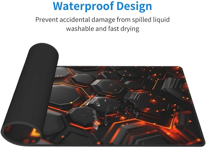 Desk Pad,Office Desk Mat 31.5"×11.8" Large Gaming Mouse Pad,Durable Extended Computer Mouse Pad,Waterproof Thick Big Mouse Pads with Non-Slip Rubber Base Office Home Black Marble