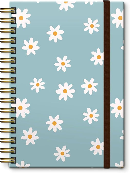 Spiral Journal Notebook,Strong TwinWire Binding with Premium Paper for Girl Women,Cool Funny 120 Pages,100gsm A5 College Ruled NotebookJournal,Perfect for Gifts Nurse Teacher Women(Cute Daisy)