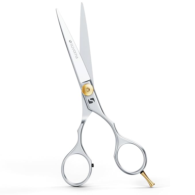 Suvorna 5.5" hair cutting scissors for professional, barber & hairdresser - hair shears for cutting, trimming, grooming, precision, facial hair - Right Hand hair scissors for men, women, kids, adults.