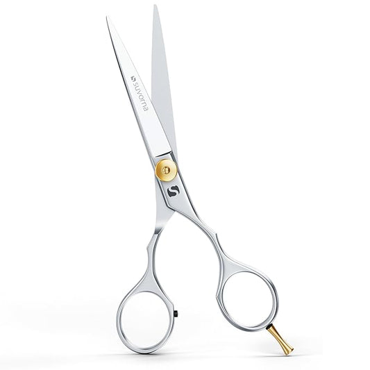 Suvorna 5.5" hair cutting scissors for professional, barber & hairdresser - hair shears for cutting, trimming, grooming, precision, facial hair - Right Hand hair scissors for men, women, kids, adults.