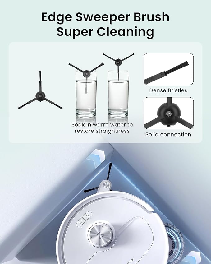 22 Pack Qrevo Replacement Parts for Roborock QRevo, Qrevo S, Qrevo Pro, Qrevo MaxV, Qrevo Plus Robot Vacuum, 2 Main Brush, 6 Mop Pads, 6 Side Brushes, 6 Dust Bags - Roborock QRevo Accessories Kits