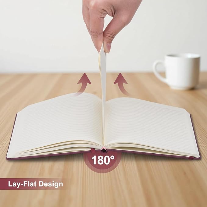 ViVin Lined Journal Notebooks, 3 Pack, (Black, Burgundy, Dark Green), 192 Pages, Medium 5.5 x 8.3 inch, College Ruled, A5 Hardcover Notebooks, Journaling Notebooks for Work, Writing, School