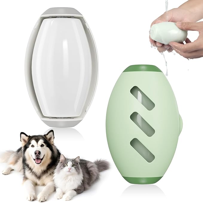 Reusable Silicone Lint Roller, 2025 Upgraded Washable Sticky Roller Powerful Adhesion for Pet Hair and Dust Removal, Portable Home Travel Lint Roller for Clothes Bed Sofa (2, White+Green)