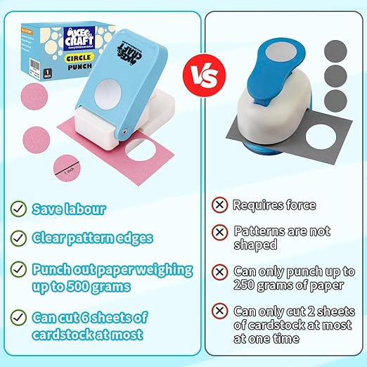 UCEC 1 Inch Hole Punch Circle Punch, Handmade Paper Punch, One Hole Punches Circle Cutter Tool for Paper Crafts, Craft Lever Puncher for Tags Cards Scrapbooking Home School Office Supplies