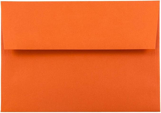 JAM PAPER A6 Colored Invitation Envelopes - 4 3/4 x 6 1/2 - Orange Recycled - 50/Pack