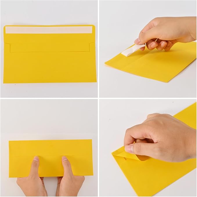 50 packages #10 Business envelopes, Mailing Envelopes, Self-adhesive standard Envelopes, for personal and business use, checks, mailing letters, invoices,4 1/8 x 9 1/2 inches (colored)