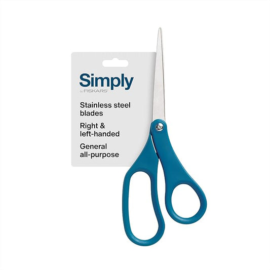 Fiskars 8" Scissors for Office - Stainless Steel Scissors - All Purpose Cutting for Home, Arts & Crafts - Blue