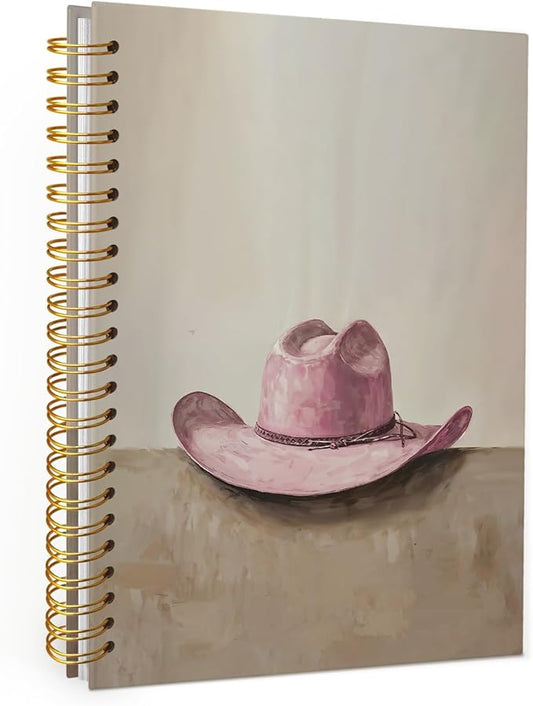 Wheatwin Western Cowgirl Spiral Notebook, Western Gifts for Women, Pink Pretty Cute Notebooks for Girls Women, Office School Supplies Journal 5.5x8.3