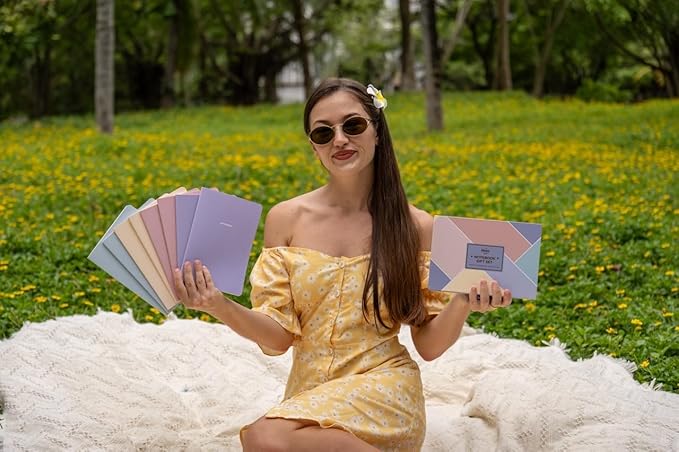 Notebook Journal (8 Pack), A5, 5.5 x 8 in, Cute Soft Paper Cover Notebook Set, Thin Writing Journal for Travel, Meditation, Wedding and Dream Journals, Lightweight Lined Paper Diary, 60