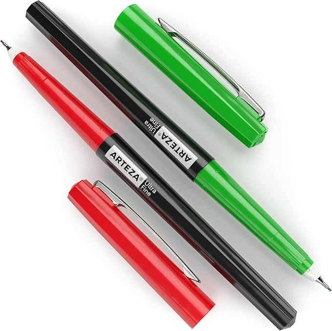 ARTEZA Permanent Markers, Set of 24, Ultra-Fine Tip, Retro Pop Colors