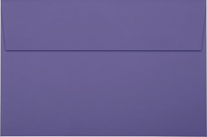 LUXPaper A9 Invitation Envelopes | Peel & Press | 5 3/4" x 8 3/4" | Wisteria Purple | 80lb. Text | 50 Qty
