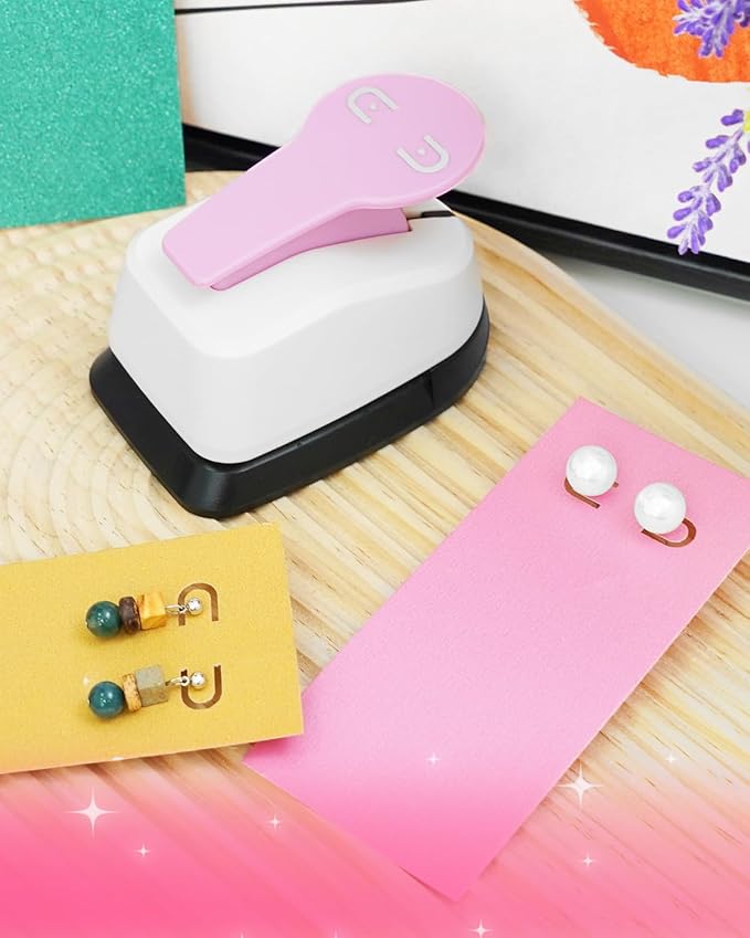 UCEC Leverback Earring Card Punch, Earring Hanging Card Hole Punch, Earring Hole Puncher Earring Cards with Holes for Selling & Displaying Jewelry to DIY