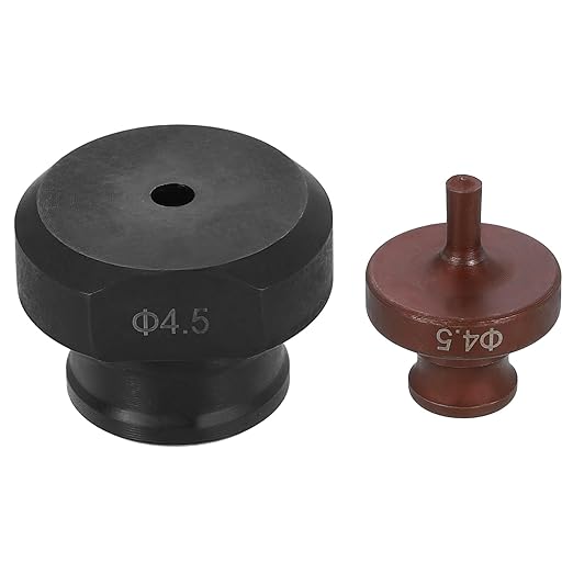 HARFINGTON Hydraulic Hole Punch Die 4.5mm Round Hole 40Cr Steel Electric Punching Kit for MHP-20 JP-20 Electric Punching Machine, Burgundy & Black