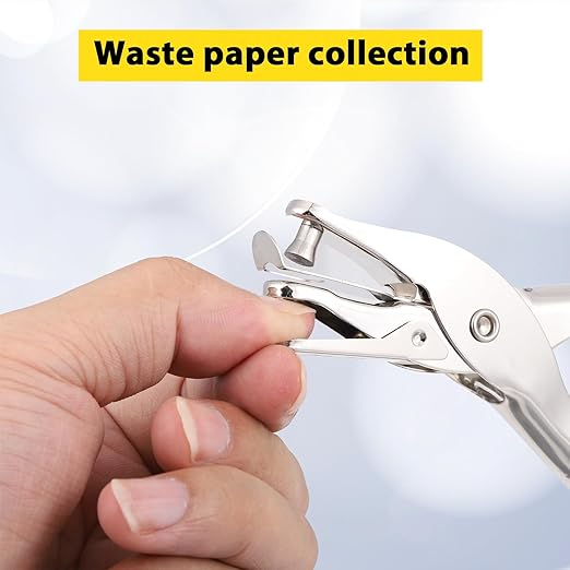 1 Pcs Circle Shaped Hole Handheld Paper Punches, 1/8 Inch Small Single Hole Punch, Mini Metal Hole-Punches for DIY Craft Paper, Tags, Ticket, Greeting Cards for Home, Office, 8 Sheet Punch Capacity