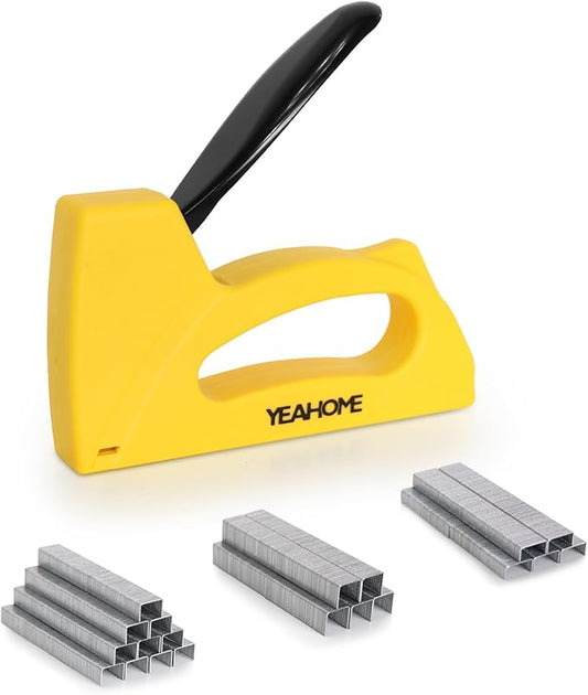 YEAHOME Light Duty Staple Gun, Upholstery Staple Gun with 2000 pcs JT 21 Staples 1/4, 5/16, 3/8 inch, Stapler Gun for Wood, Crafts, DIY, Decoration, Fabric