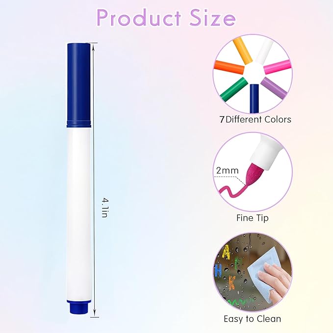 14 Pcs 4.1 Inch 7 Colors Mini Neon Dry Wet Erase Markers, Acrylic Board Color Neon Markers Pens for LED Drawing Message Writing Note Board with Colors