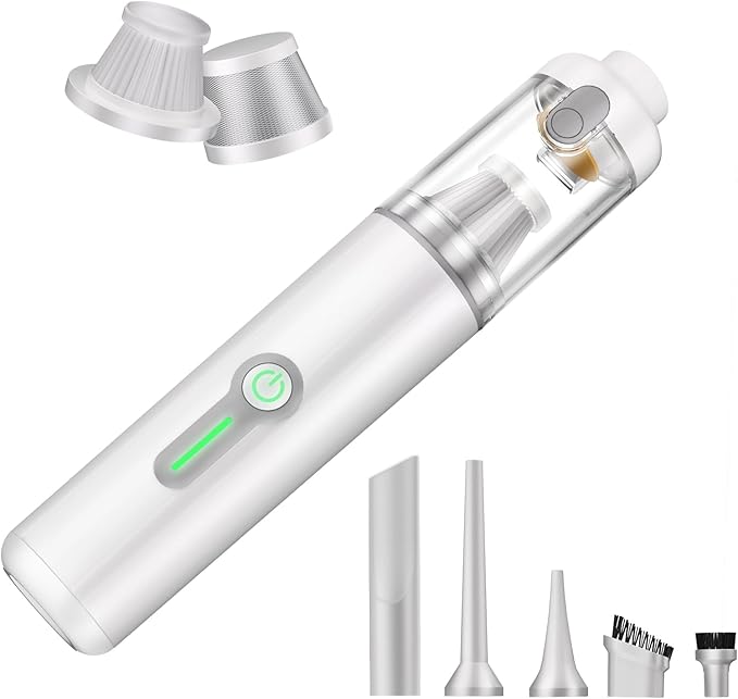 MARTISAN Cordless Car Vacuum, 4-in-1 Portable Mini Vacuum, 20,000Pa Suction, Multi-Purpose, Easy Quick Charging, Long Battery Life, Light Weight, Large Dust Bowl, Car, Home, Office, Keyboards, White