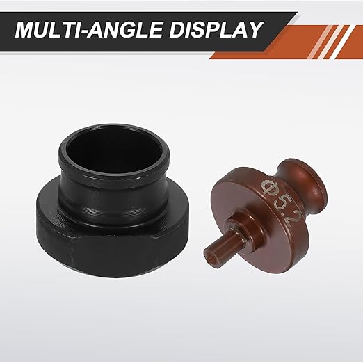 HARFINGTON Hydraulic Hole Punch Die 5.2mm Round Hole 40Cr Steel Electric Punching Kit for MHP-20 JP-20 Electric Punching Machine, Burgundy & Black