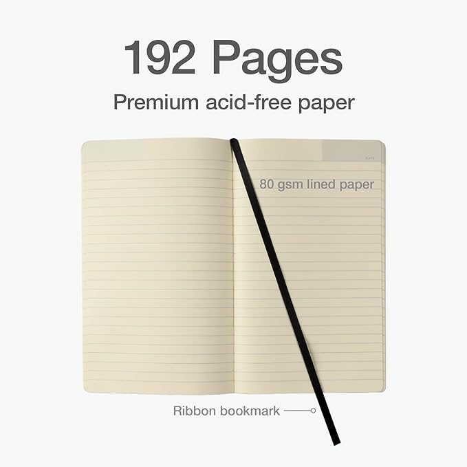 Oxford Journal, Lined Writing Notebook, Writer's Journal, Classic Notebook for School or Office, 192 Pages, 5" x 8.25", Softcover, Black (75507)