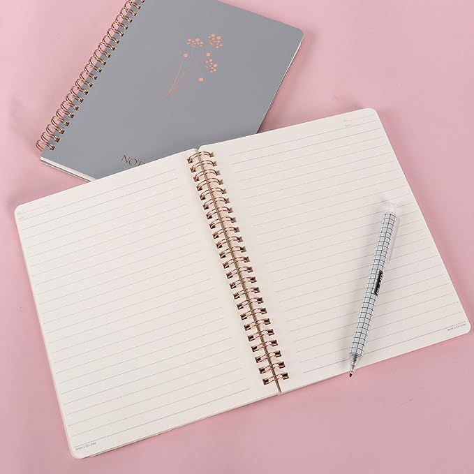 XIUSHE 3 Pack Hardcover Spiral Notebook Spiral Journals for Women 160 Pages, 6.3 x 8.3 Inches,100gsm Paper,Cute College Ruled Notebook,Back Pocket,Office Supplies (CS-fashion)