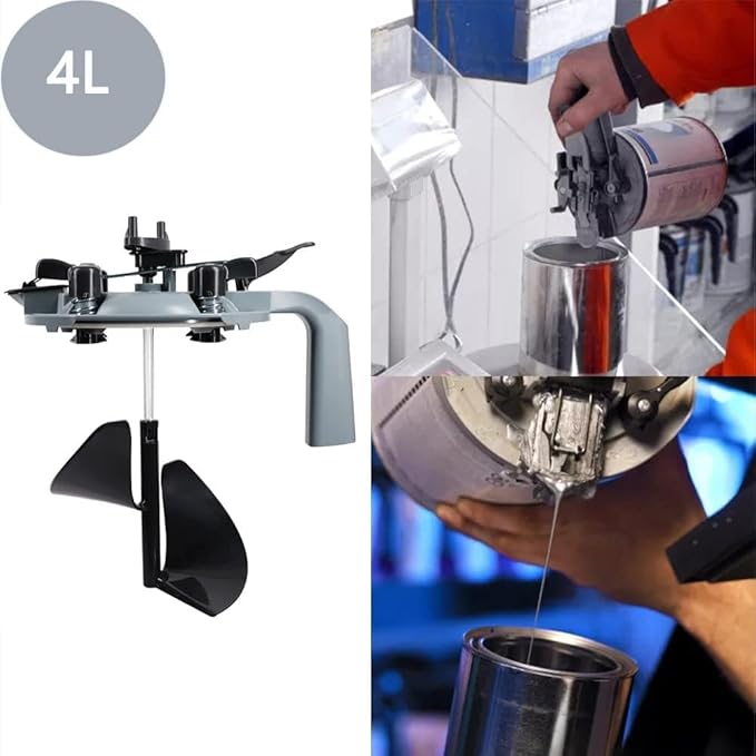 2 PCS 4L Mixing Mate Paint Lid with Paint Pouring Spout and Mixing Blade, 1 Gallon Universal Paint Shaker, for Stirring, Storing and Pouring, with Hand Crank