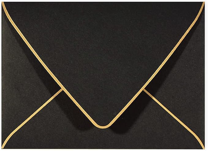 50 Pack A6 Black Invitation 4x6 Envelopes - Self Seal, V flap,Perfect for Baby Shower, 4x6 Cards, Weddings, Birthday, Graduation, 6.5 x 4.75 (Black)