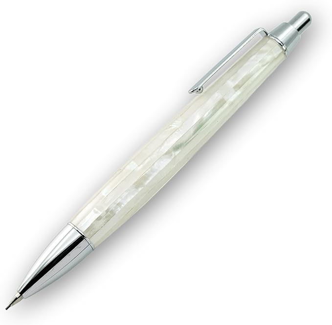 LACHIEVA LUX Mother of Pearl Mechanical Pencil 0.7mm, Elegant Metal Pencil for Drawing and Sketching, Includes 12 Lead Refills