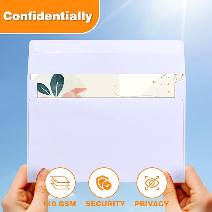 A9 Blank Invitation Envelopes 50 Pack - 5-3/4 x 8-3/4 Inches White Self Seal Envelopes for Invitations, Cards, Letters & Business Mail (Premium Quality)